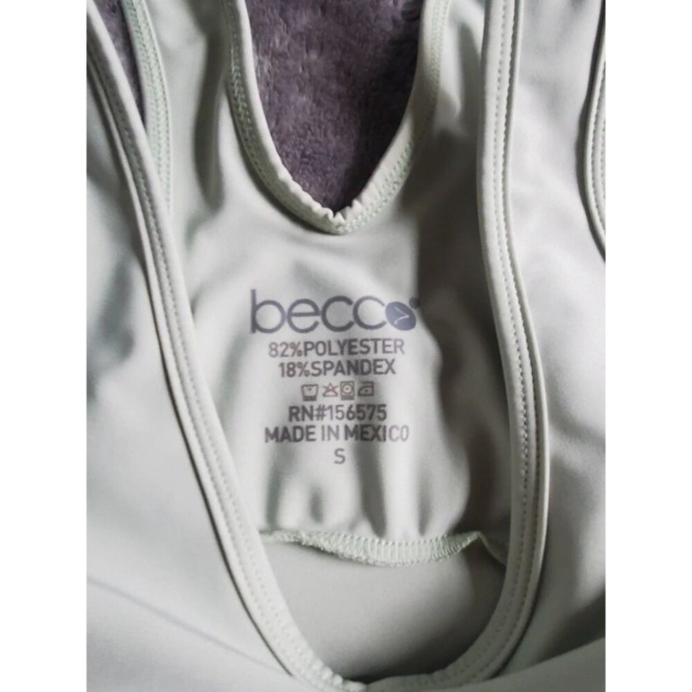 Becco Sage Green Ruched Front Sports Bra Size Small - Picture 3 of 4